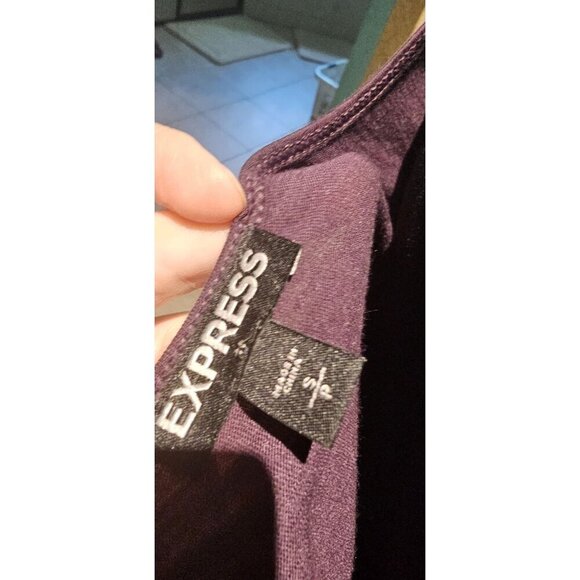 Express Purple Small Sequin Embellished Tank Top With Geometric Design - Picture 4 of 5